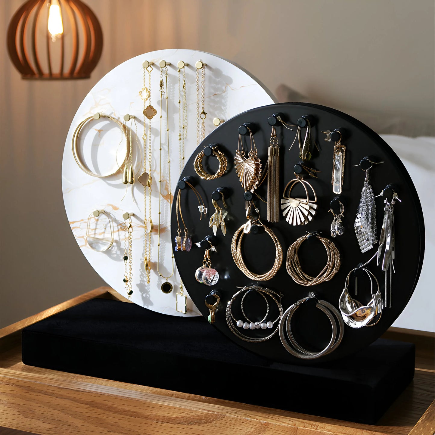 Artsories Signature 360° Rotating Jewelry Display Set features with Magnetic Earring Stand. Jewellery Stand with Magnetic Earring Holder.